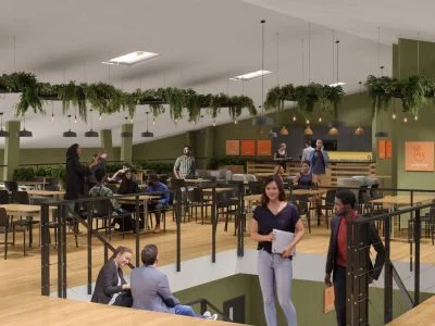 Mockup av skolans framtida lokaler